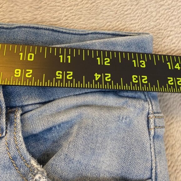 American Eagle Women's Jeans 4 Curvy Hi-Rise Jegging Crop Distressed Blue Denim - Picture 6 of 16